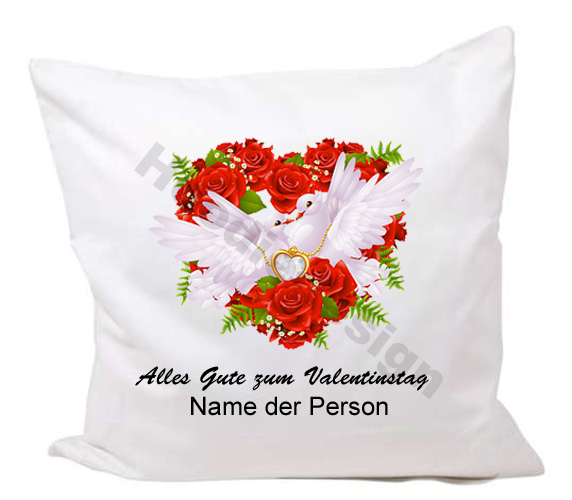 Kissenbezug zum Valentinstag zwei Tauben