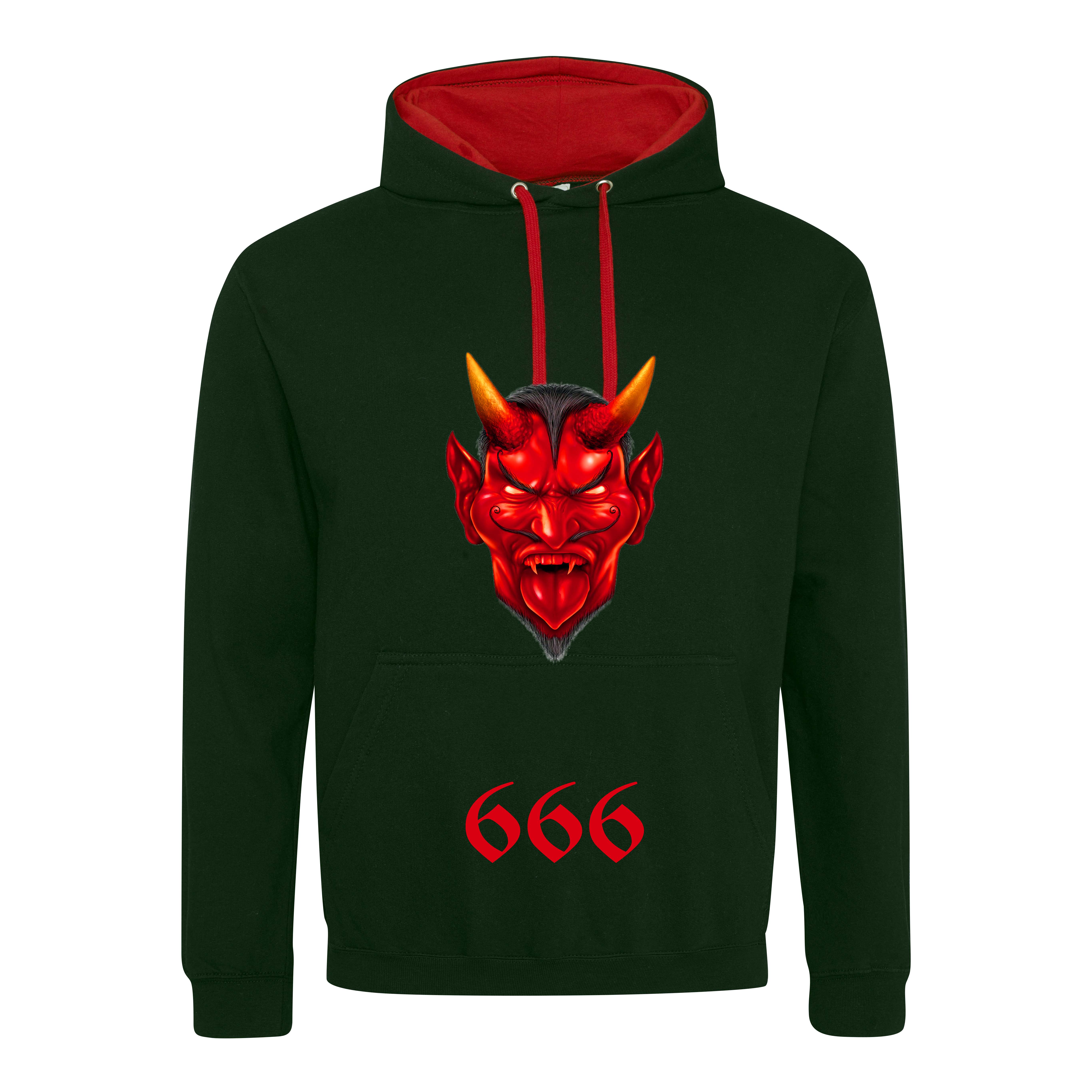 schwarzer Hoodie mit Dämon S - XL