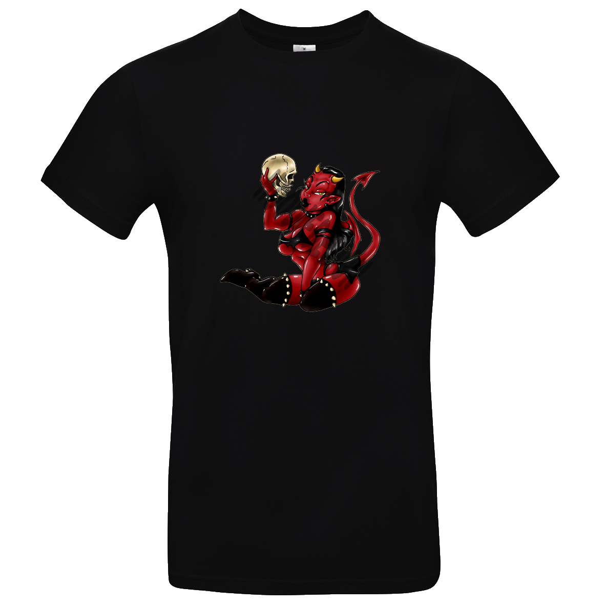 Schwarzes T Shirt mit Teufelsfrau XS - XL