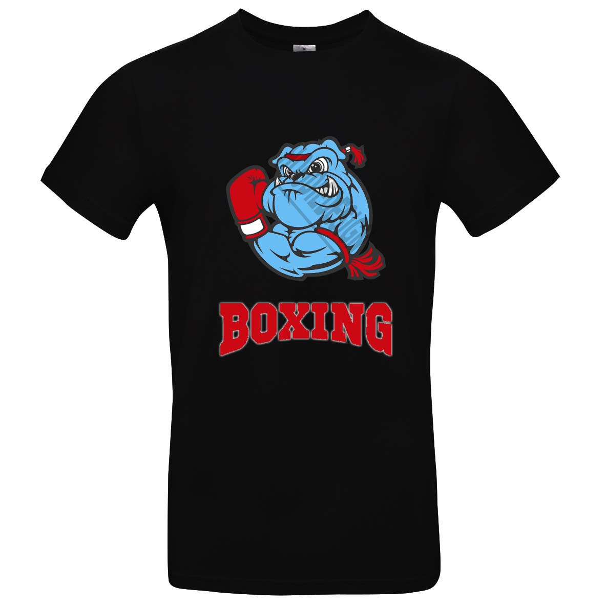 Schwarzes T Shirt mit boxenden Hund XS -2XL
