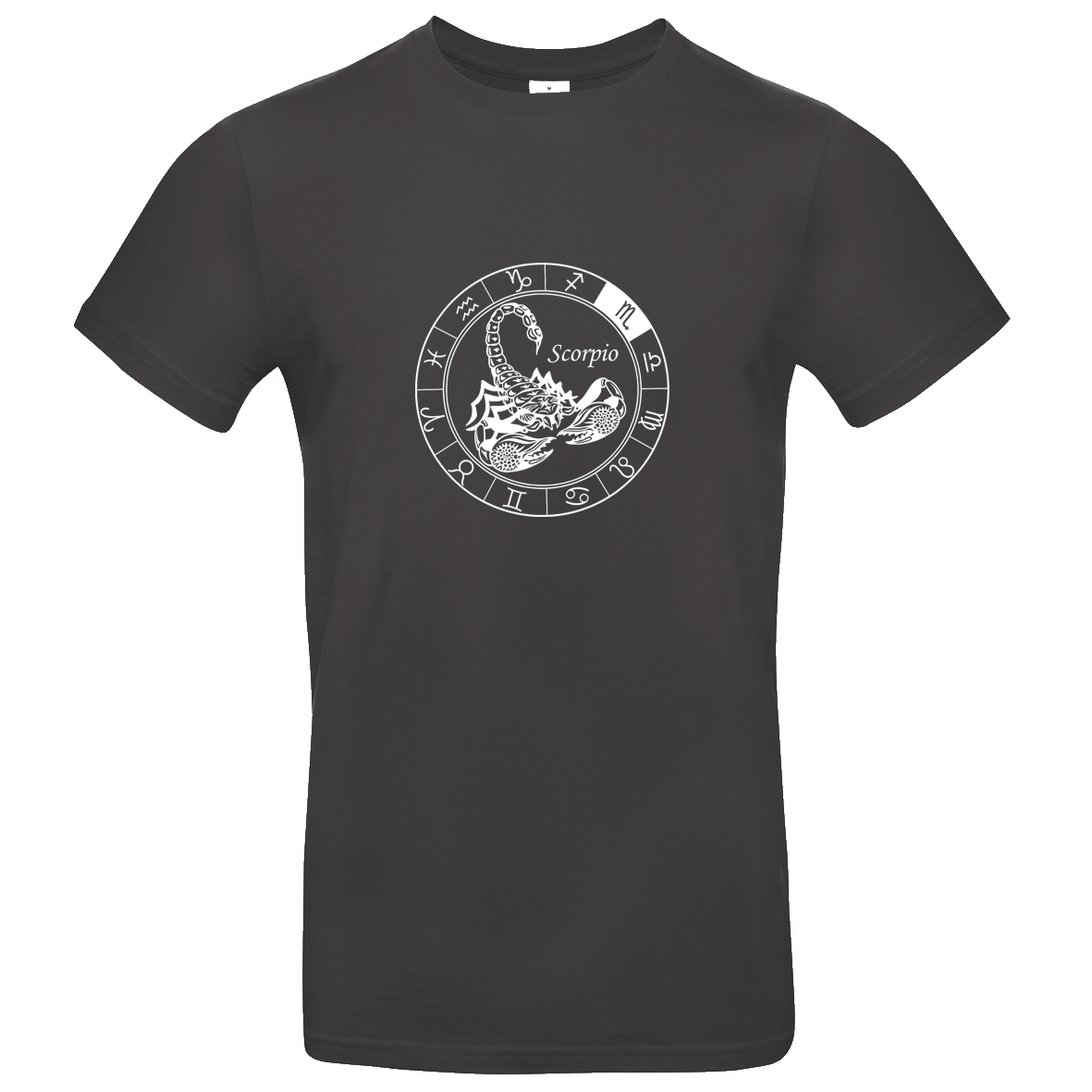 schwarzes T Shirt mit Sternzeichen Skorpion bedruckt XS - 2XL