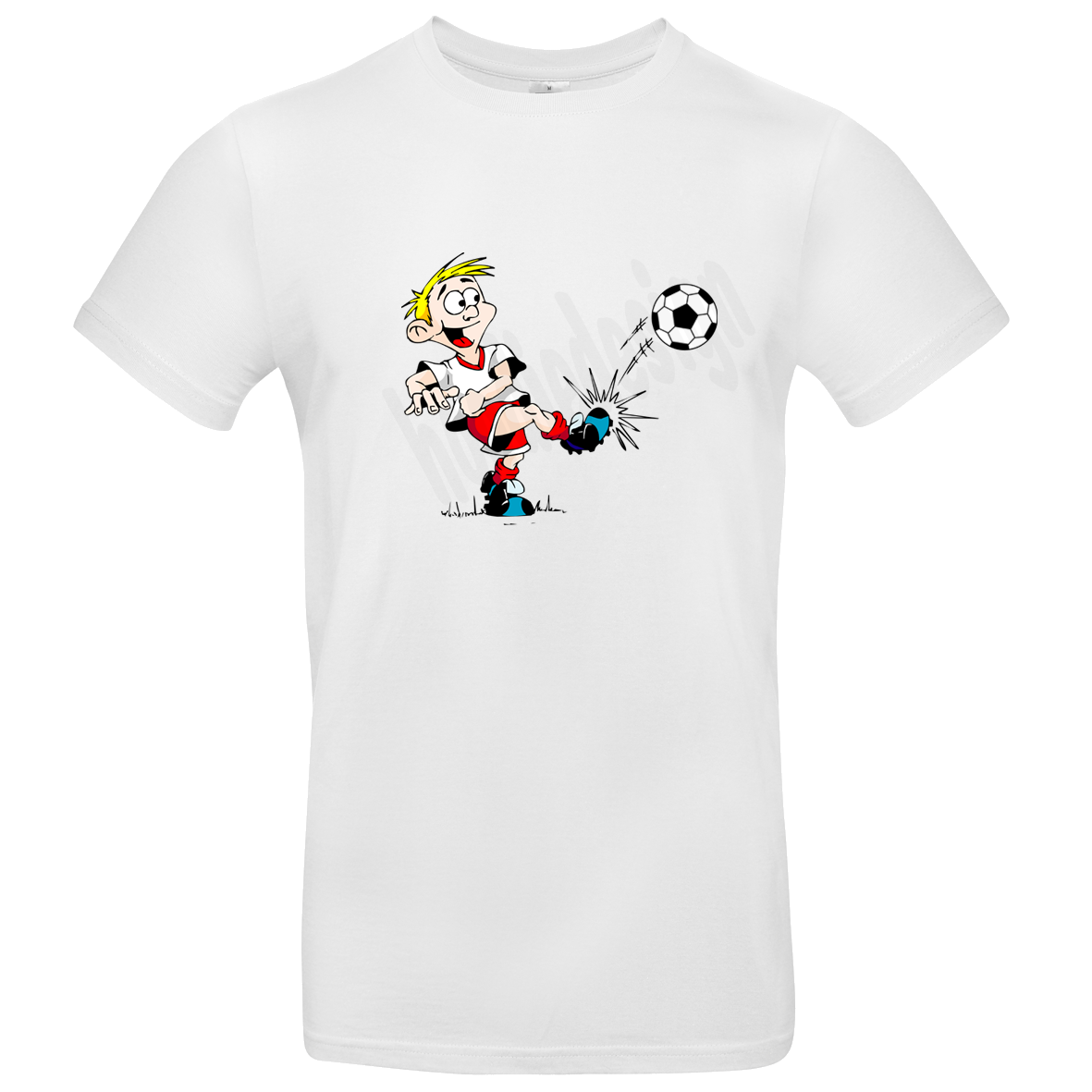 Kinder T Shirt mit Fußball Cartoon 104 - 158