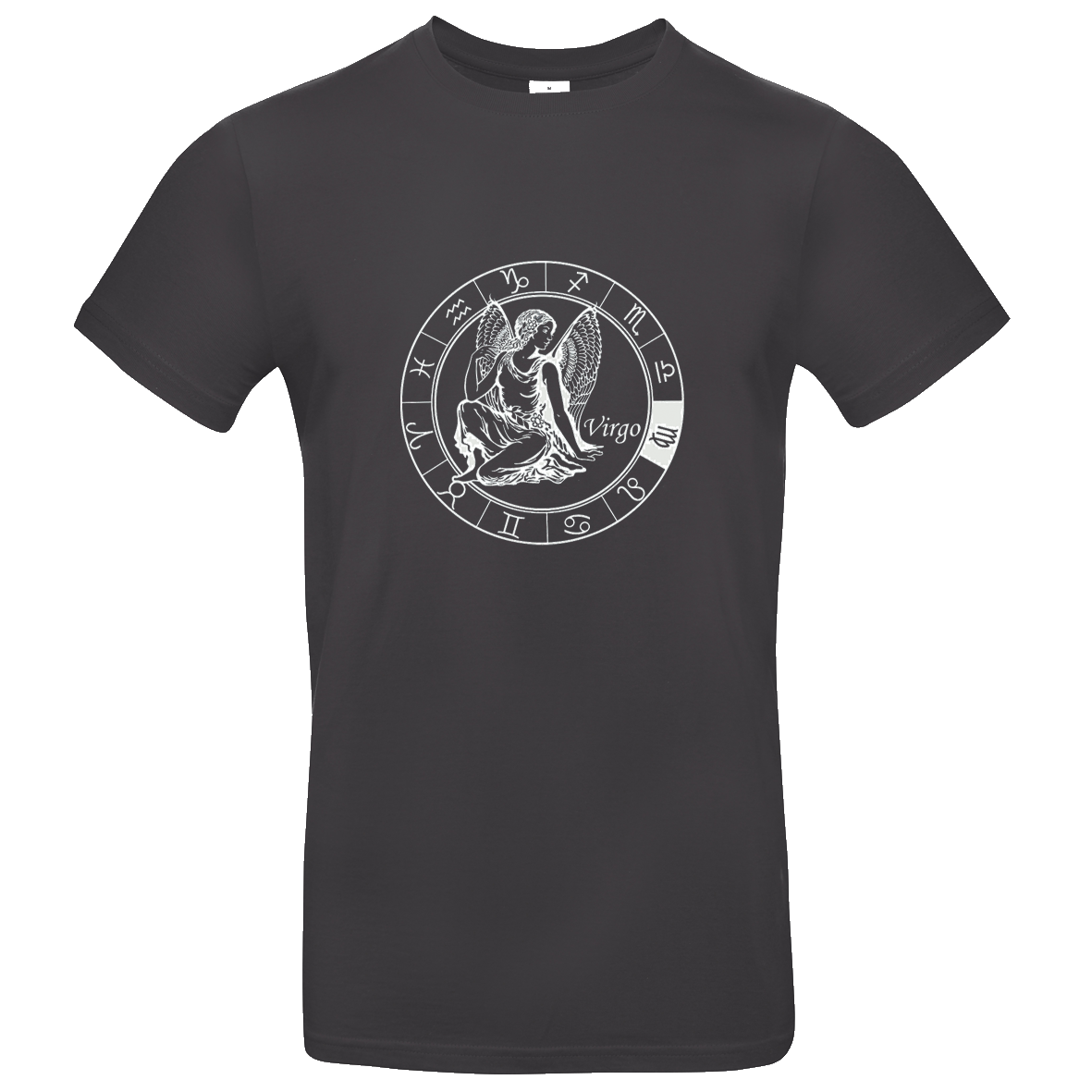 schwarzes T Shirt mit Sternzeichen Jungfrau bedruckt XS - 2XL