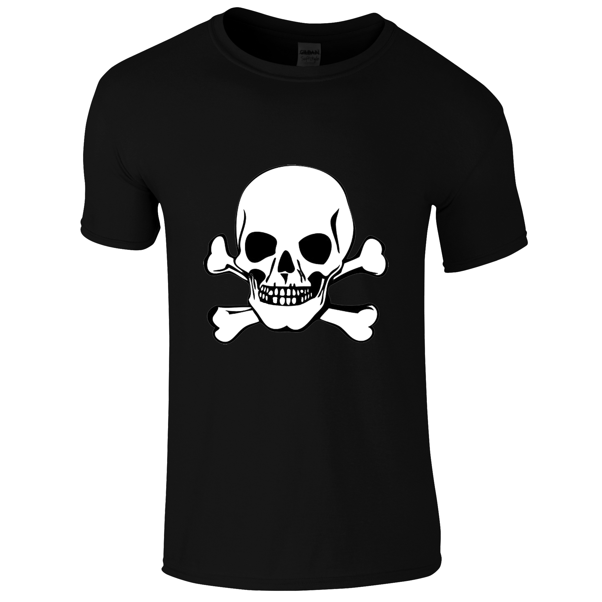 Schwarzes T Shirt mit Totenkopf