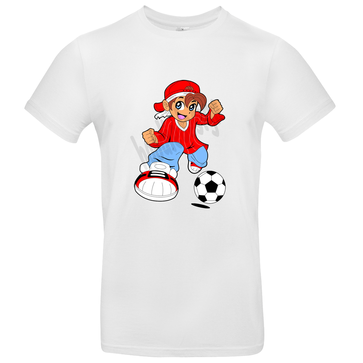 Kinder T Shirt mit Fußballer 104 - 158