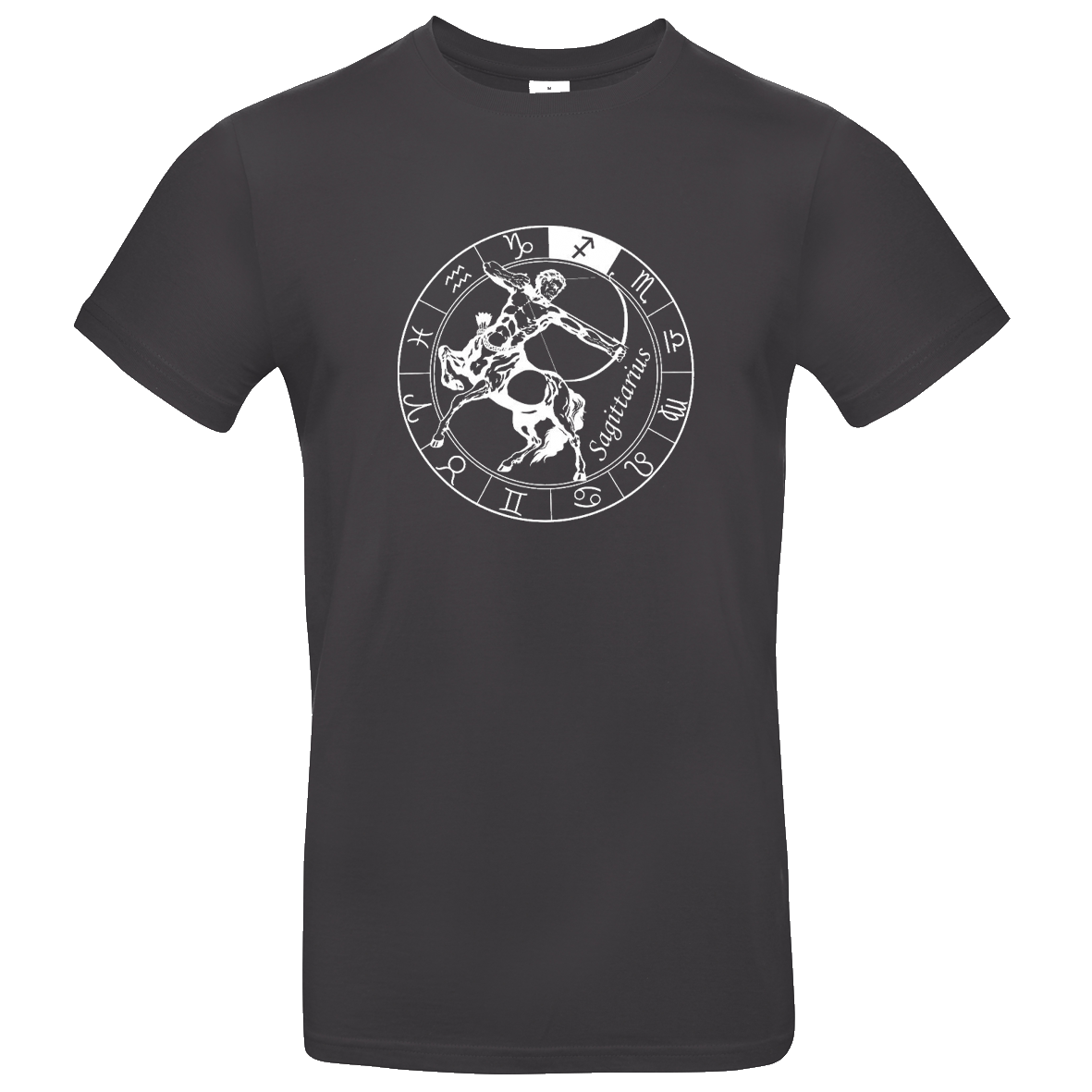 schwarzes T Shirt mit Sternzeichen Schütze bedruckt XS - 2XL
