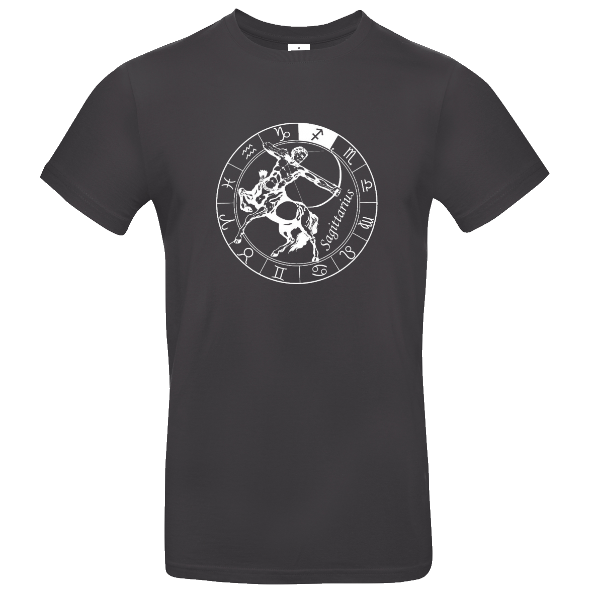 schwarzes T Shirt mit Sternzeichen Schütze bedruckt XS - 2XL schwarzes T Shirt mit Sternzeichen Schütze bedruckt XS - 2XL
