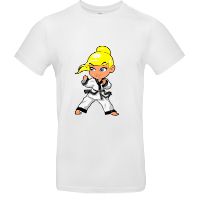Baumwoll T Shirt mit blonden Karategirl