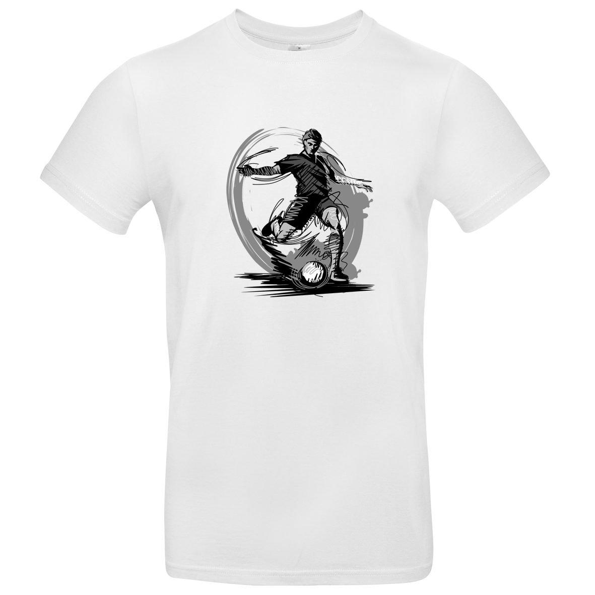 weißes T Shirt mit Fussballer XS - 2XL