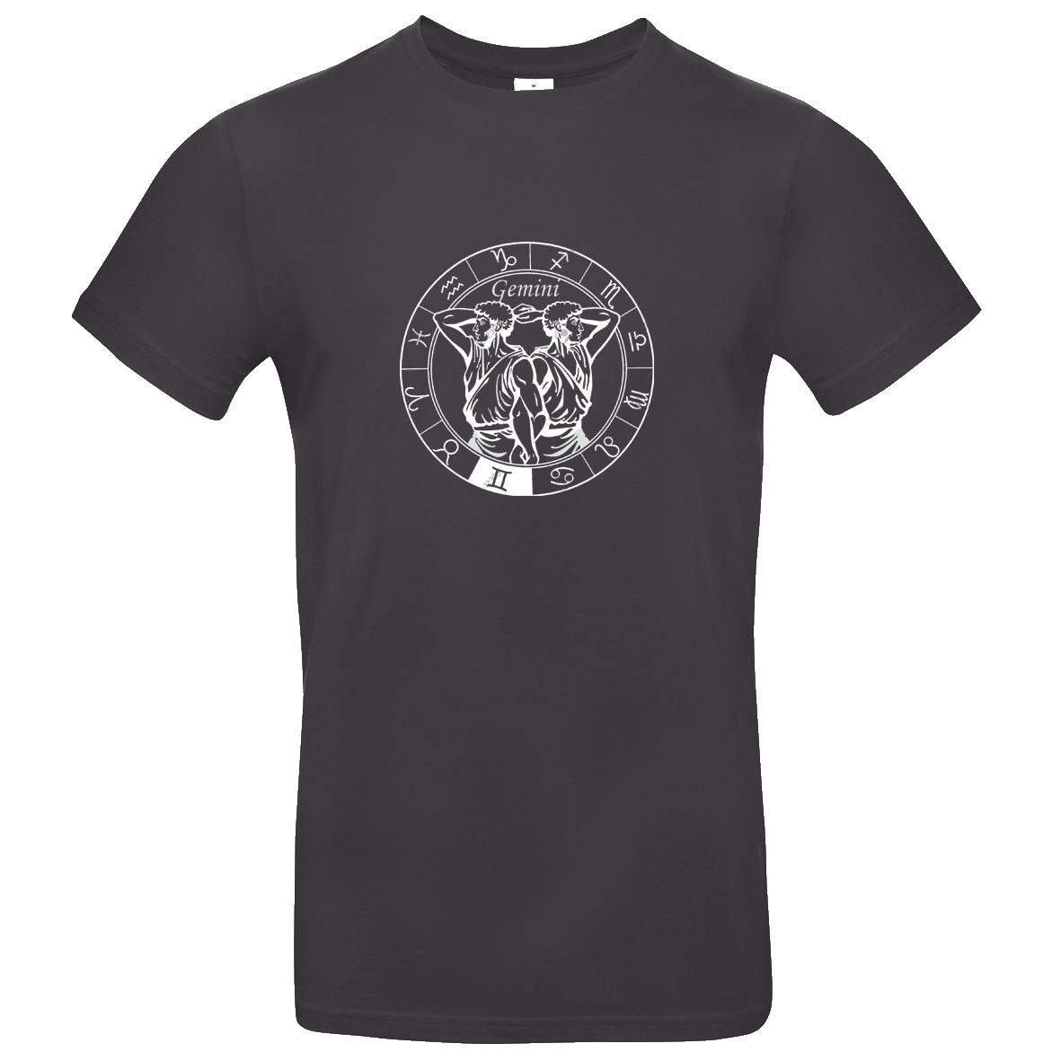 schwarzes T Shirt mit Sternzeichen Zwillinge bedruckt XS - 2XL schwarzes T Shirt mit Sternzeichen Zwillinge bedruckt XS - 2XL