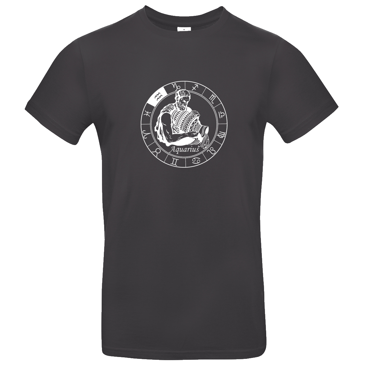 schwarzes T Shirt mit Sternzeichen Wassermann bedruckt XS - 2XL