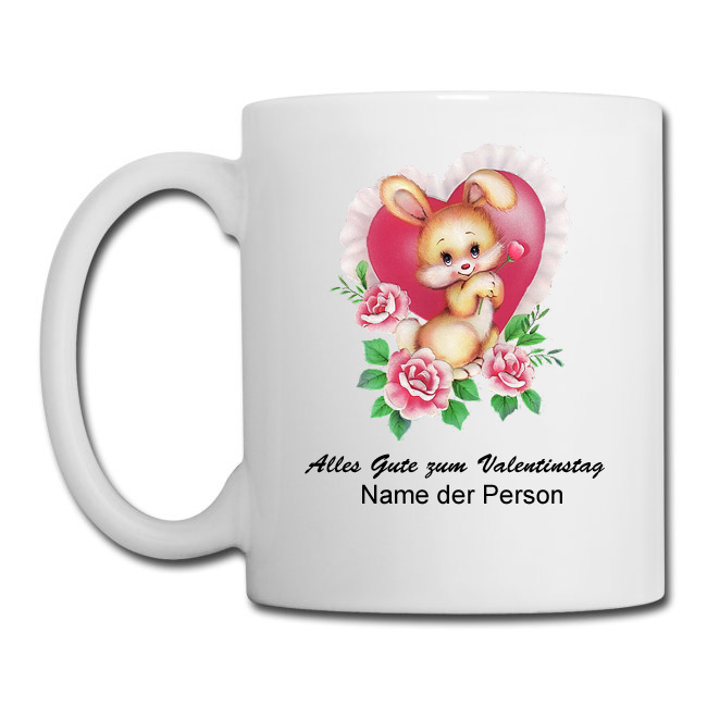 Bedruckte Tasse zum Valentinstag "Ich liebe Dich"