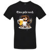 bedrucktes T-Shirt mit Eule die zu viel Bier getrunken hat