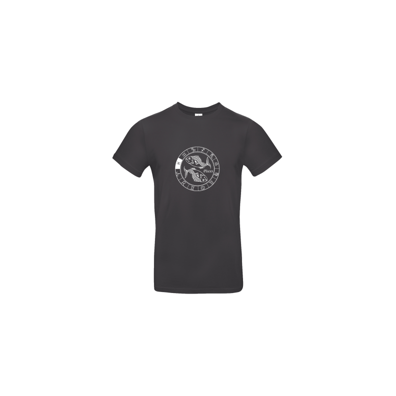 T Shirt aus 100 % Baumwolle bedruckt mit Sternbild Fische mit Transferdruck.