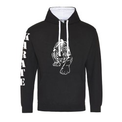 schwarzer Hoodie mit Karate...