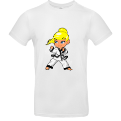 Baumwoll T Shirt mit blonden Karategirl