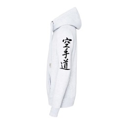 weißer Hoodie Unisex bedruckt | Kollektion Karate Evolution