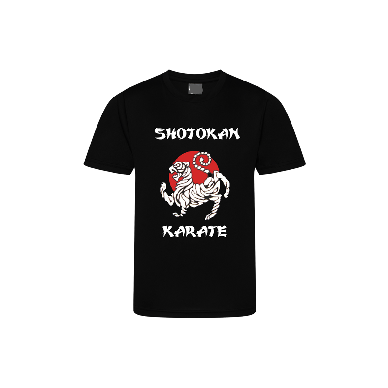 schwarzes Shirt mit Shotokan Karate Tiger