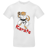 weisses Shirt mit Karatetiger bedruckt