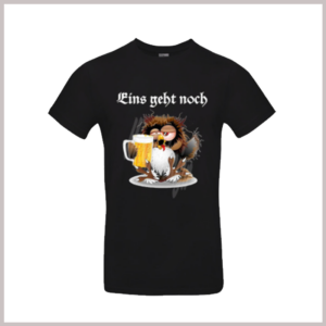 T-Shirt-schwarz-Eule-betrunken-Männertag bedrucktes schwarzes T-Shirt mit betrunkener Eule
