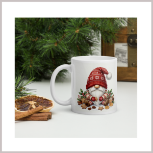 Tasse-Wichtel-Weihnachten Tasse Wichtel - weiß - 10Oz - bedruckt - Weihnachtstasse