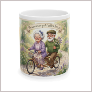 Tasse OMa und Opa auf dem Tandem